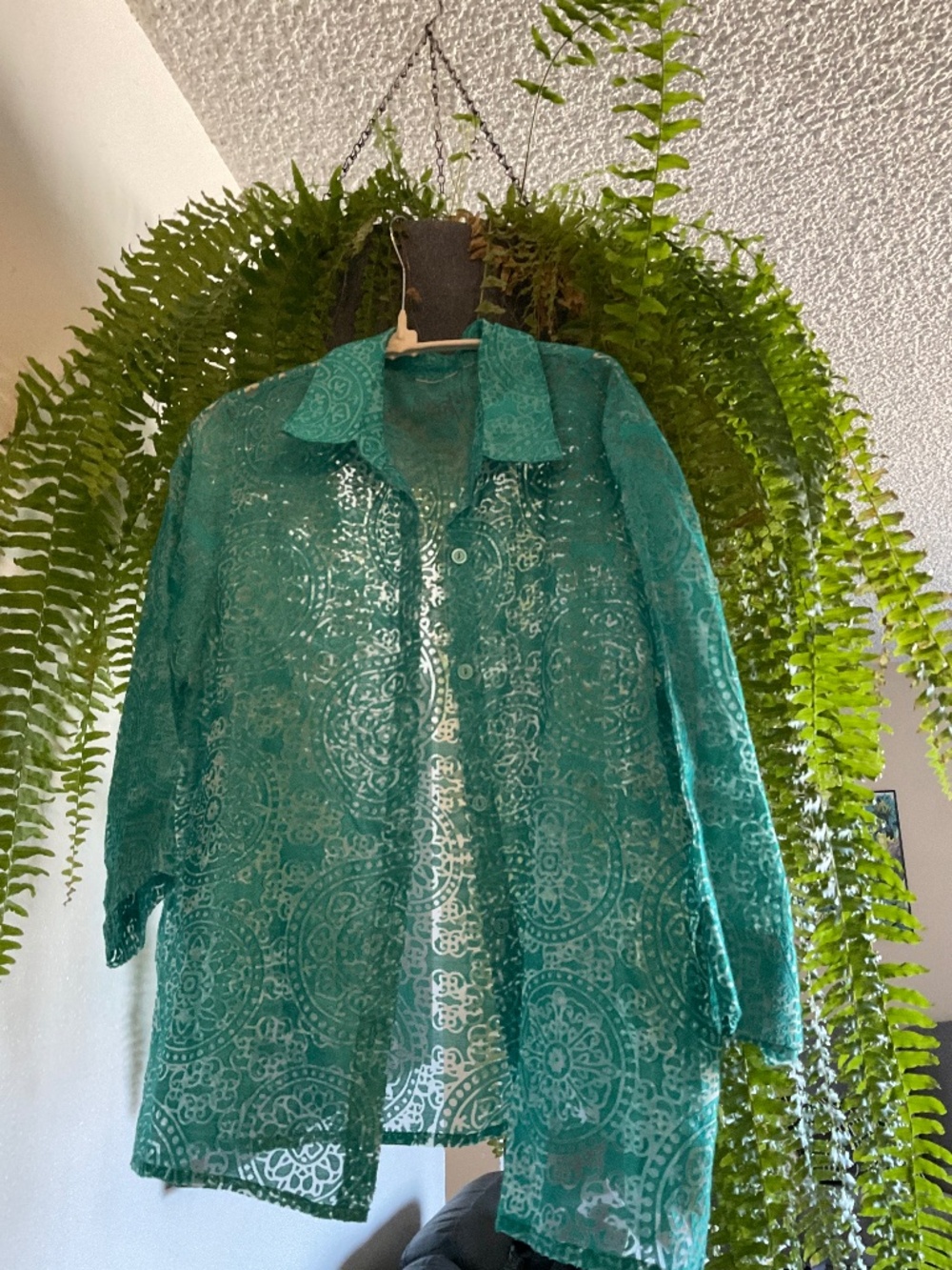 Pattern Peekaboo Aqua Buttun-up by Cut*Loose